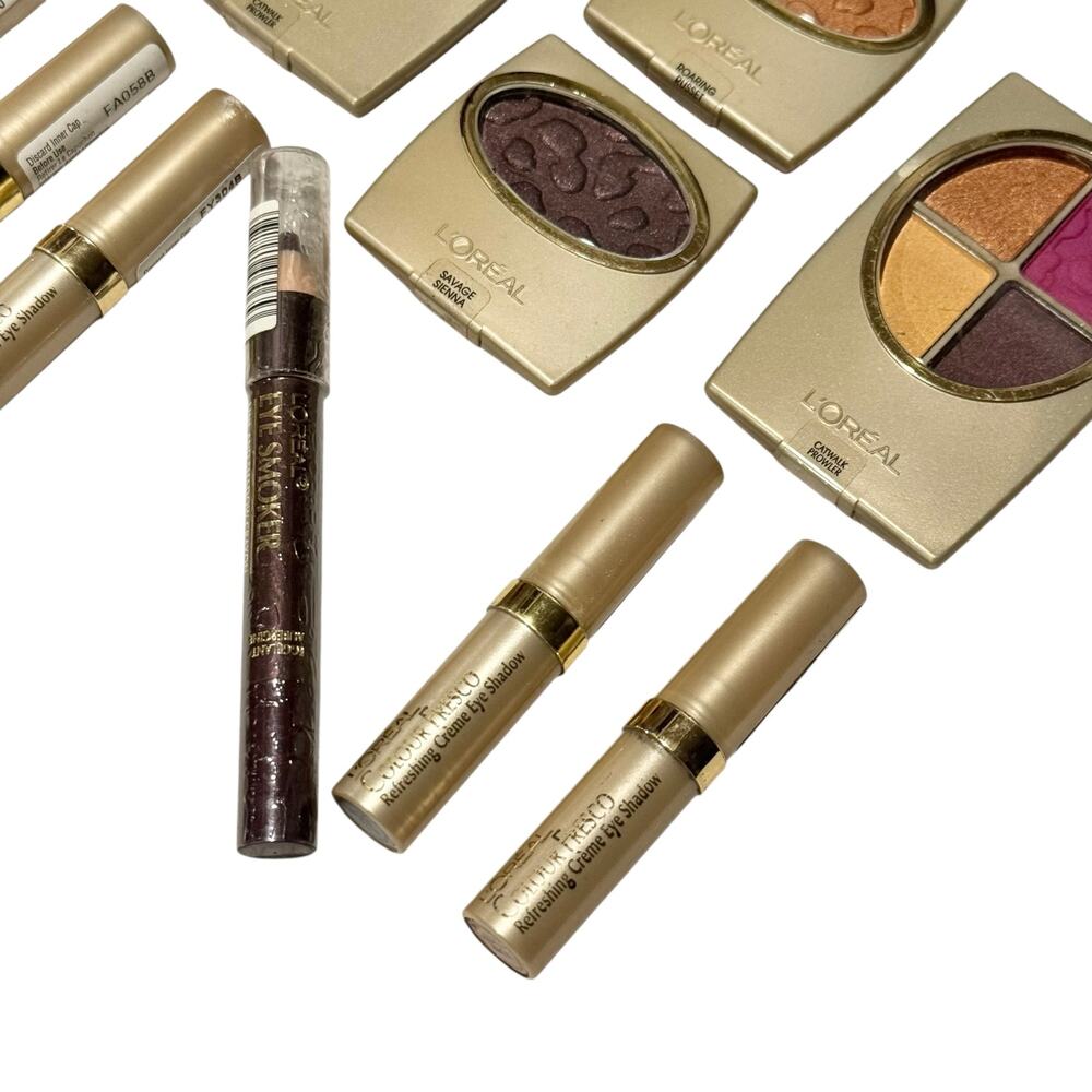 NEW Vintage L'Oreal Eye Makeup Bundle Of 13 - Palettes, Creme Shadows & Crayon - Picture 6 of 9